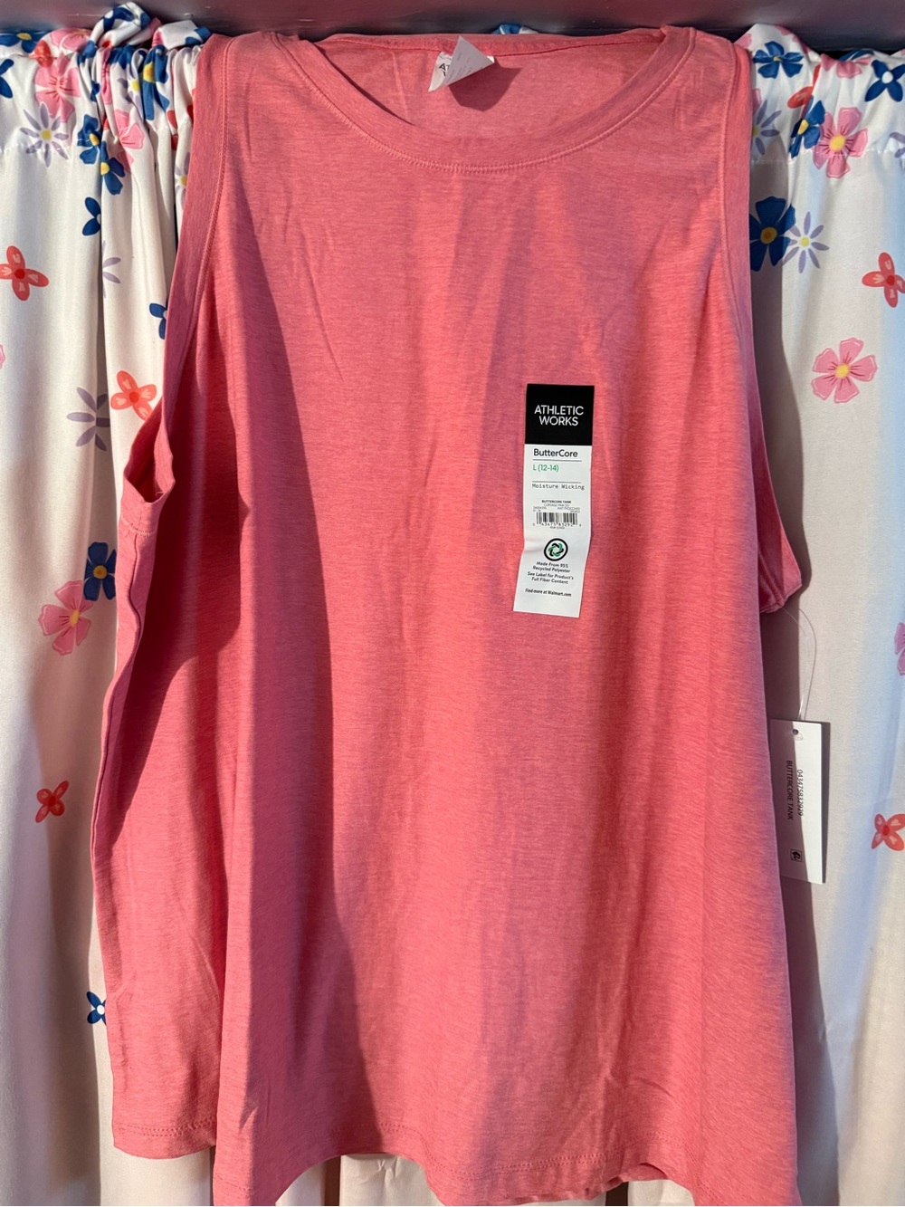 Athletic Works Coral Pink Cold-Shoulder Long Sleeve Tee